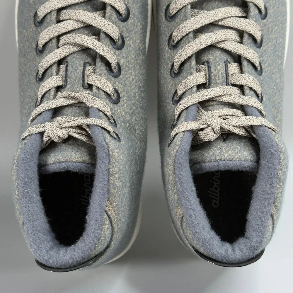 Allbirds Wool Piper Mids Womens 10 Sneakers‎ Gray Blue White Lace Up Shoe
